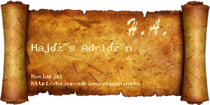 Hajós Adrián névjegykártya